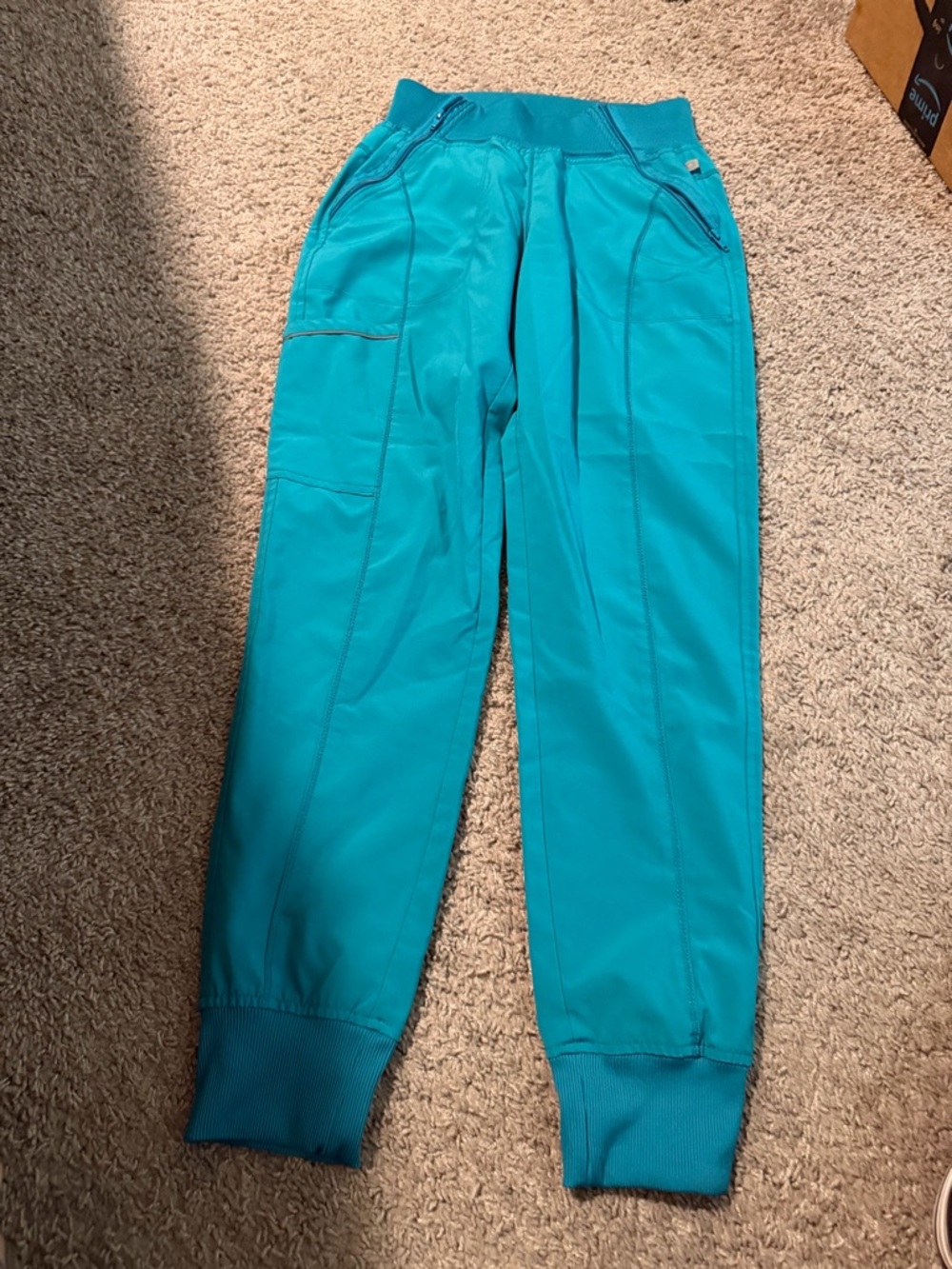 Bright Teal Utility Scrub Pants- XXS